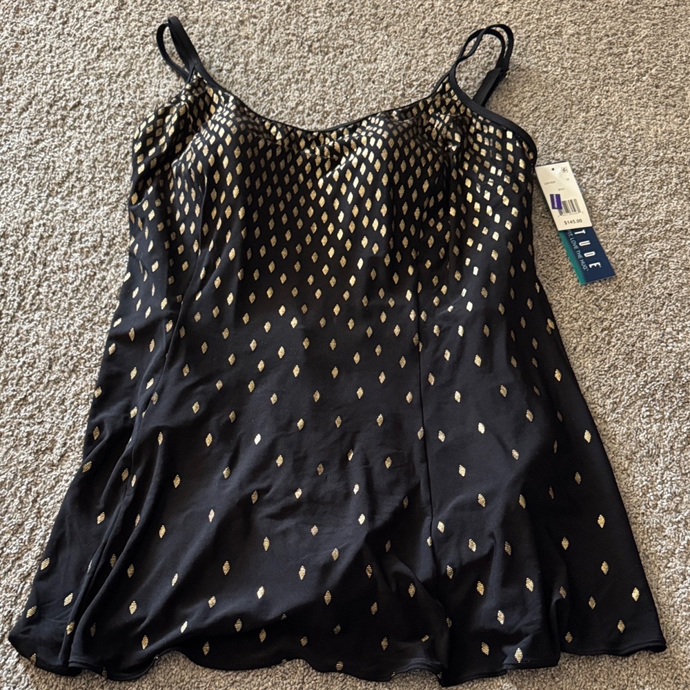 Elegant Black and Gold Women's Swimsuit